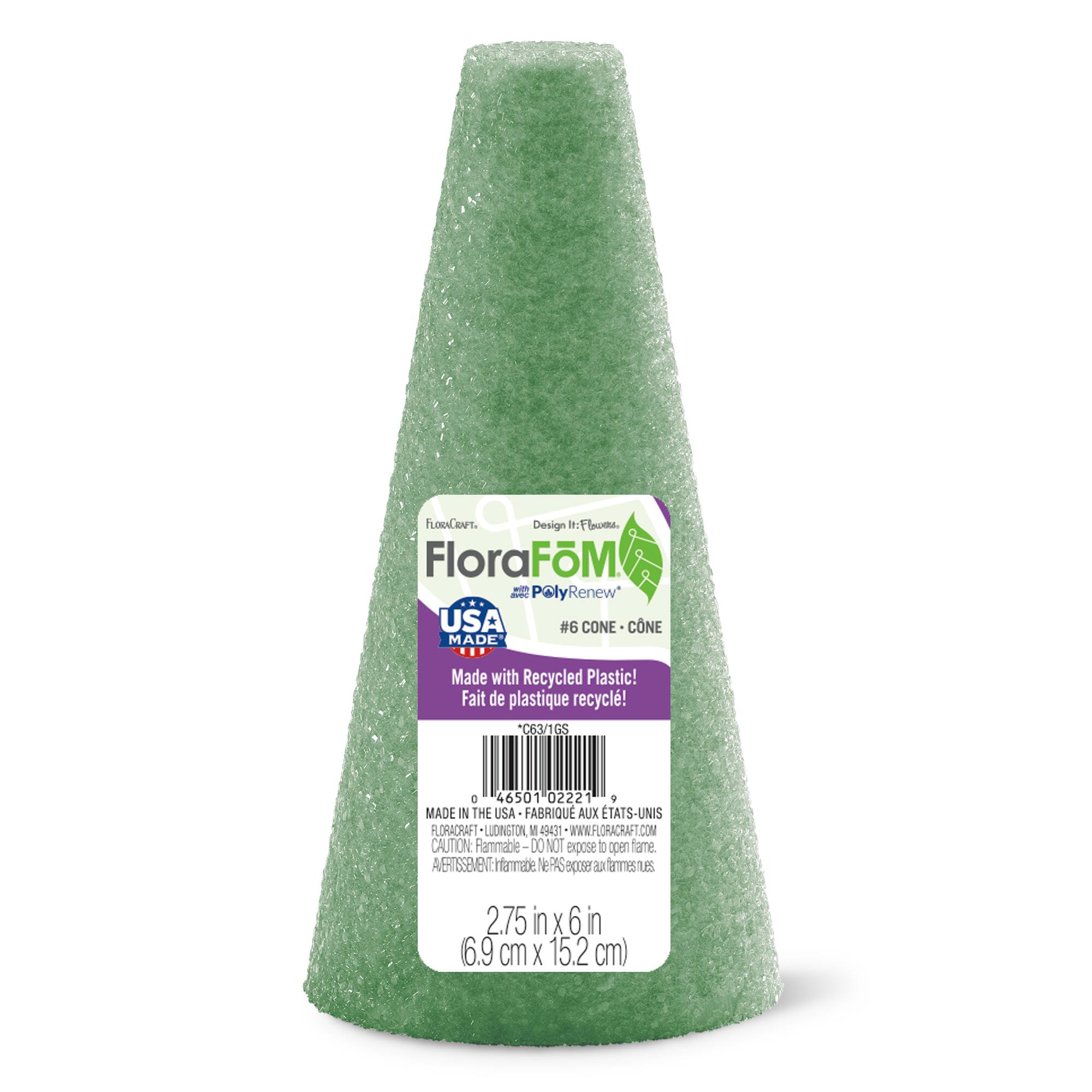 36 Pack: FloraCraft® FloraFōM® 6" Green Foam Cone